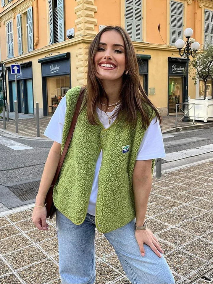 Women’s Sherpa Fleece Vest for Warm Winter Layering