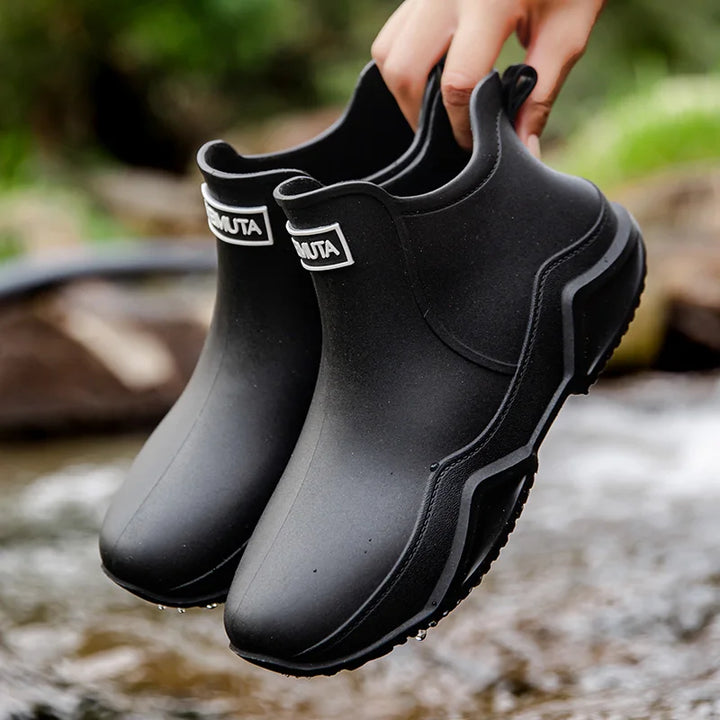 Women’s Waterproof Ankle Boots with Slip-Resistant Outsole and Pull Tab