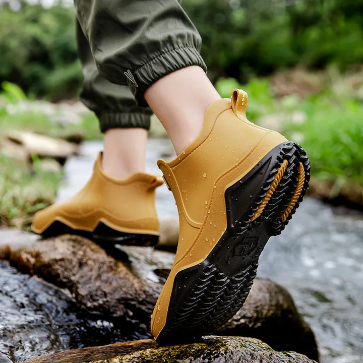 Women’s Waterproof Ankle Boots with Slip-Resistant Outsole and Pull Tab