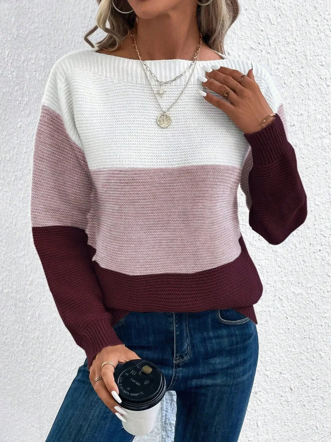 Lily | Women's Winter Color Block Turtleneck Sweater