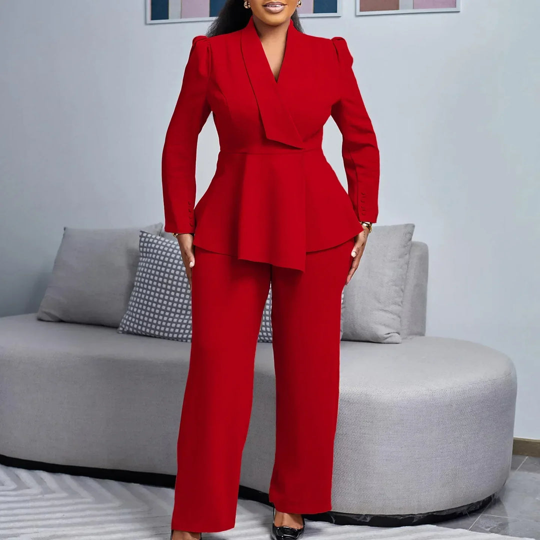 Poppy | Women's Formal Long Blazer Suit Set