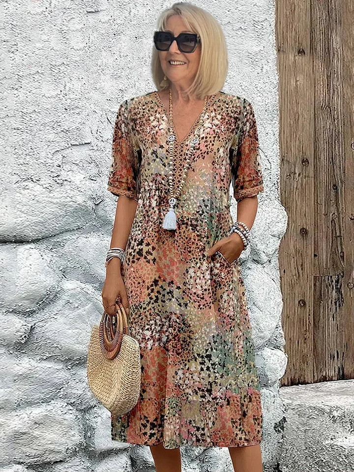 Mia | Women's Floral Midi Dress Elegant Fit