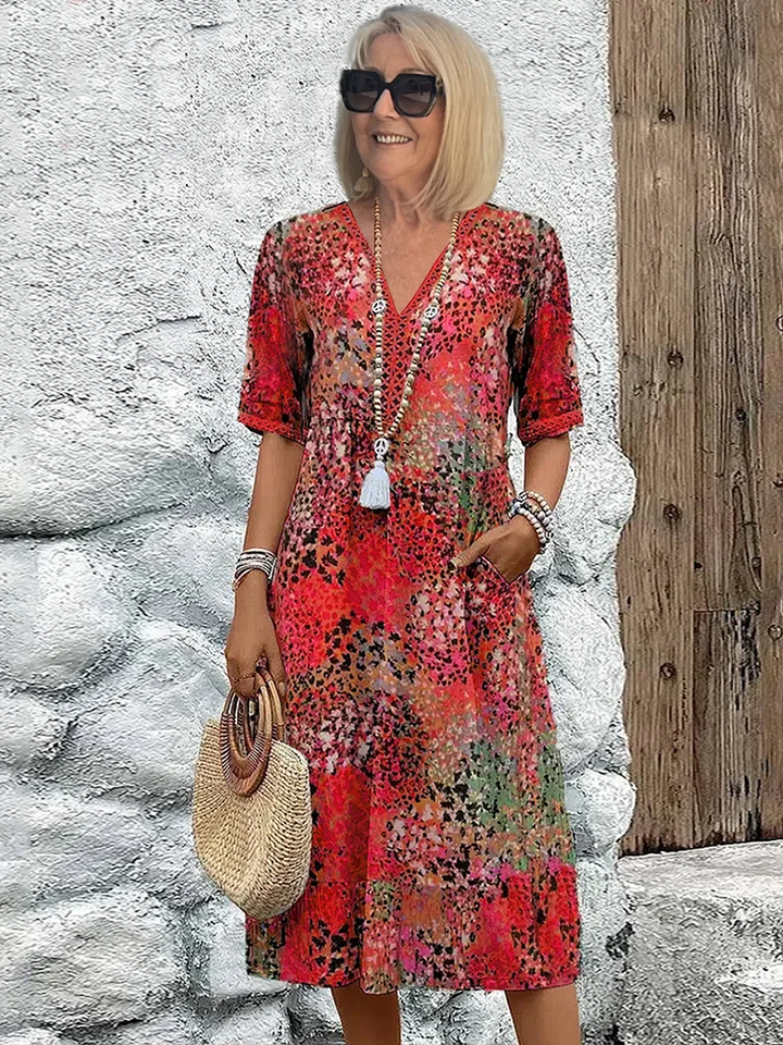 Mia | Women's Floral Midi Dress Elegant Fit