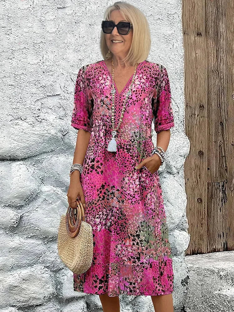 Mia | Women's Floral Midi Dress Elegant Fit