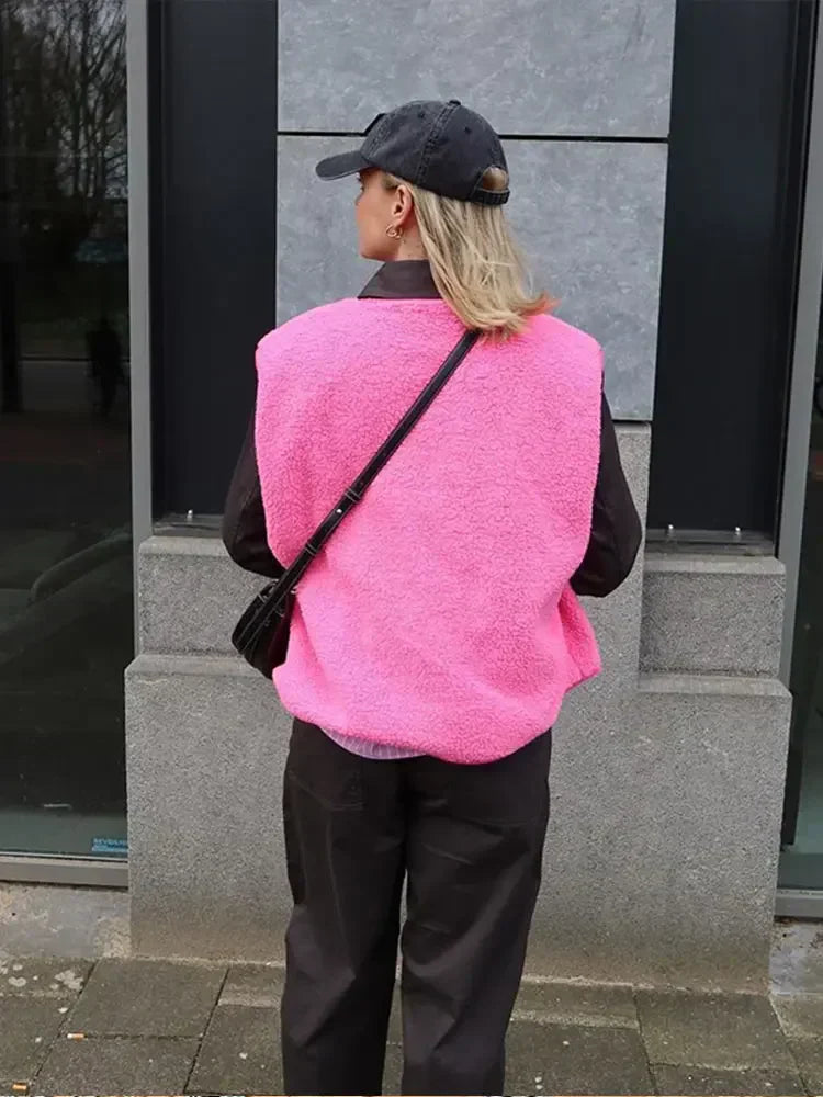 Women’s Sherpa Fleece Vest for Warm Winter Layering