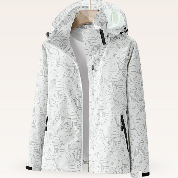 Stacey – Womens Waterproof Winter Hooded Jacket with Leaf Print