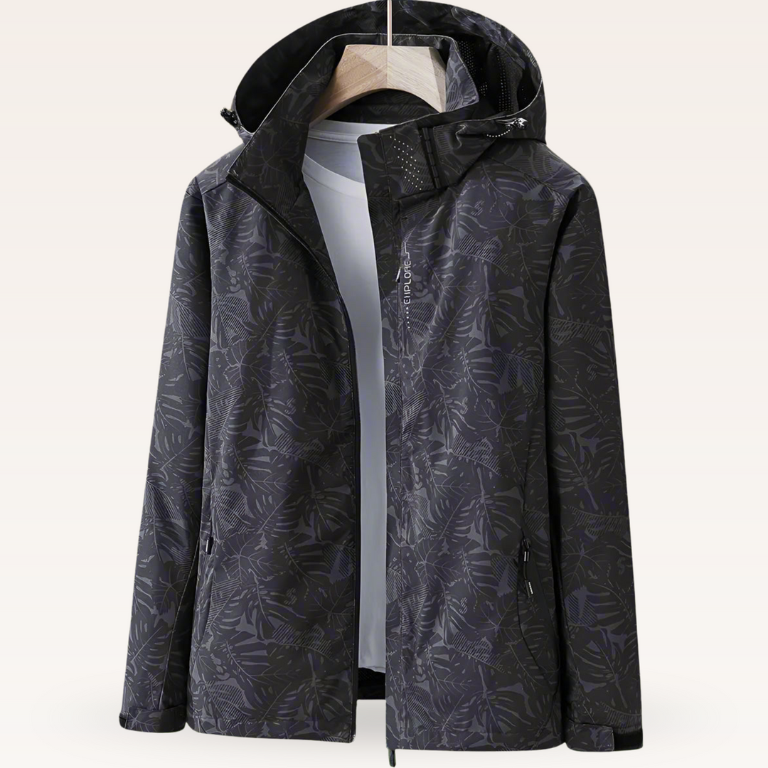 Stacey – Womens Waterproof Winter Hooded Jacket with Leaf Print