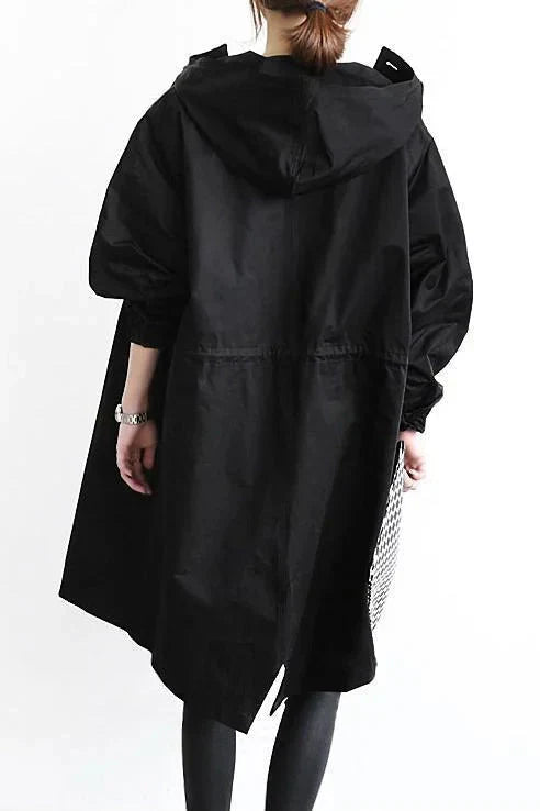 Women’s Oversized Hooded Rain Coat with Pockets