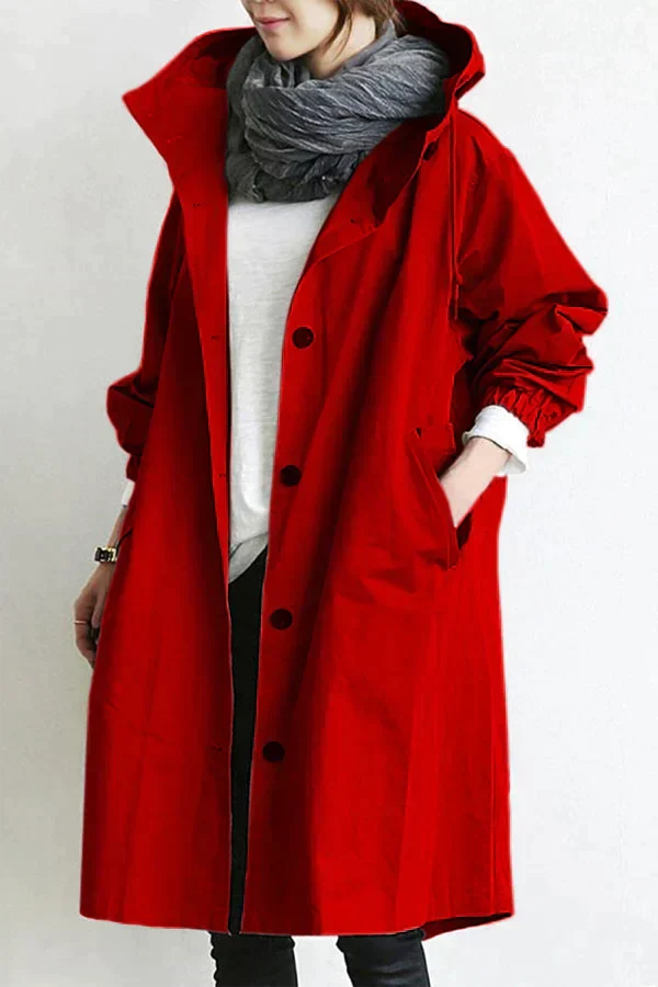 Women’s Oversized Hooded Rain Coat with Pockets