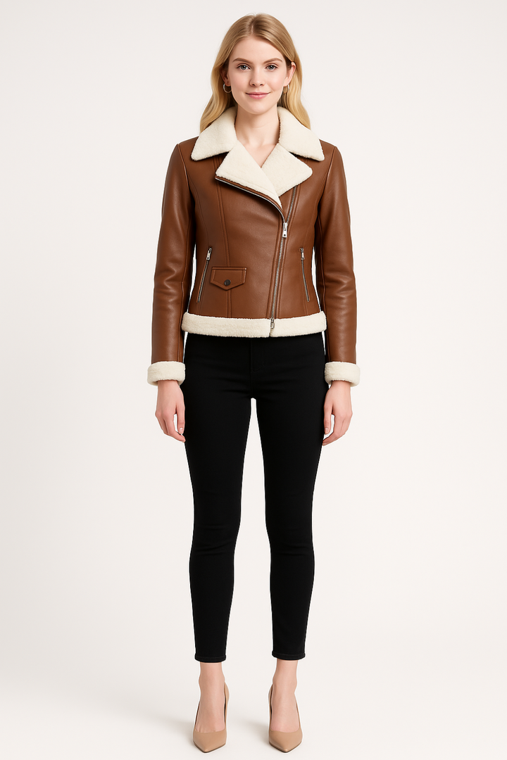 Women’s Asymmetrical Faux Leather Jacket