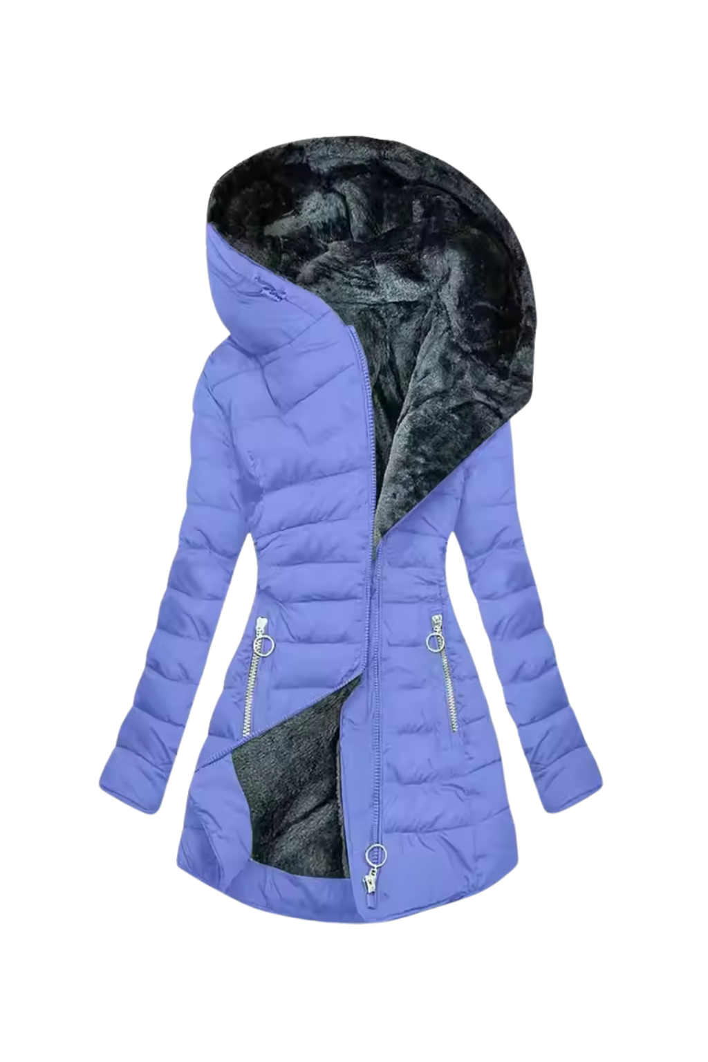 Women’s Cozy Fleece Lined Longline Winter Jacket