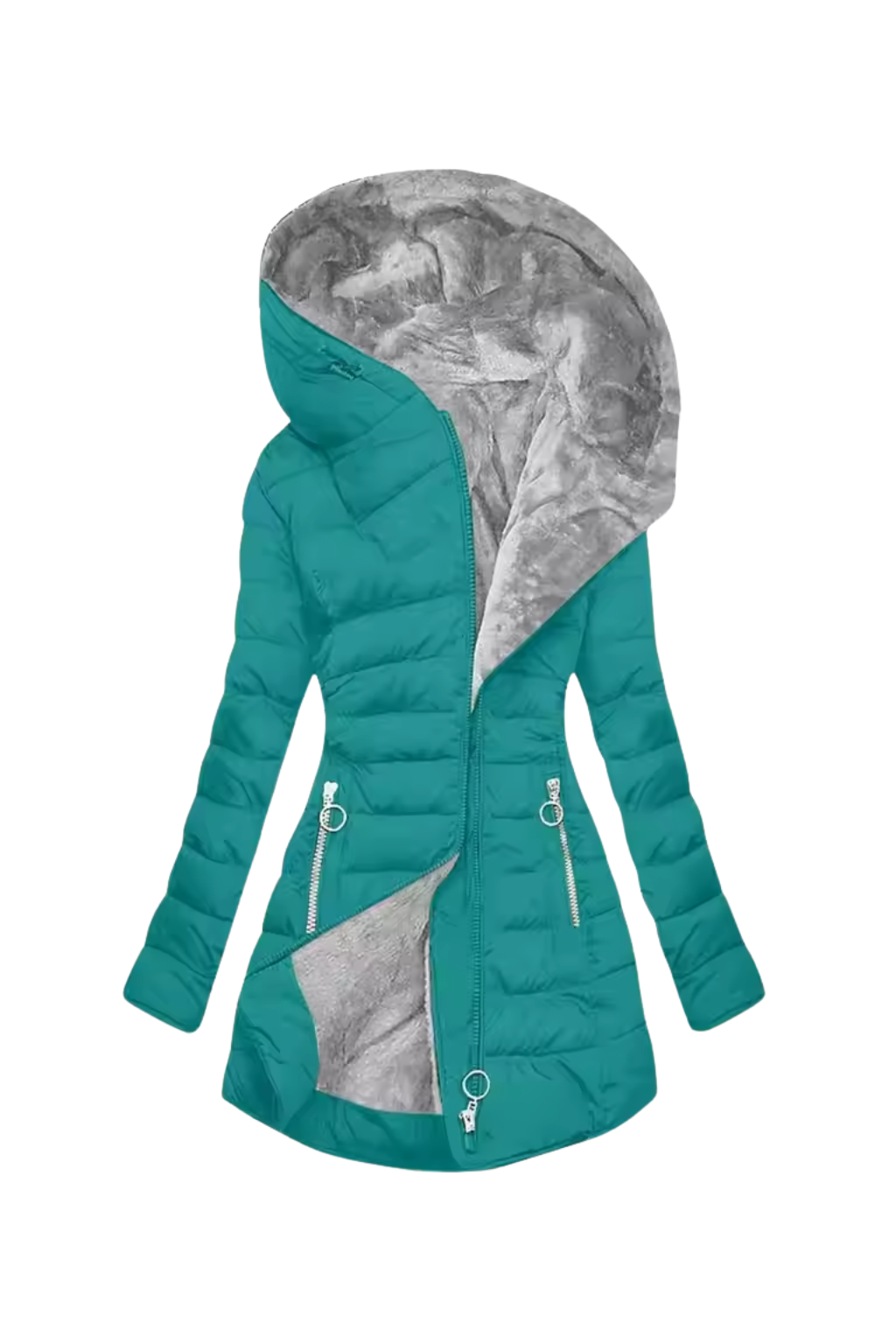 Women’s Cozy Fleece Lined Longline Winter Jacket