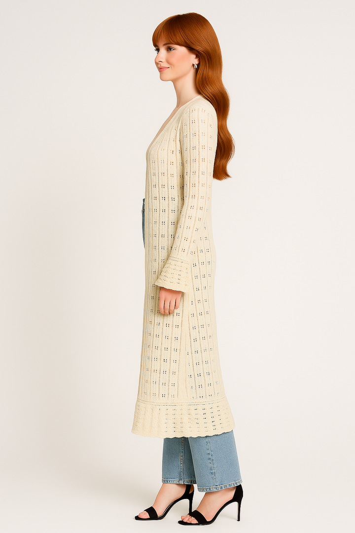 Women’s Cozy Longline with Button Closure Cardigan