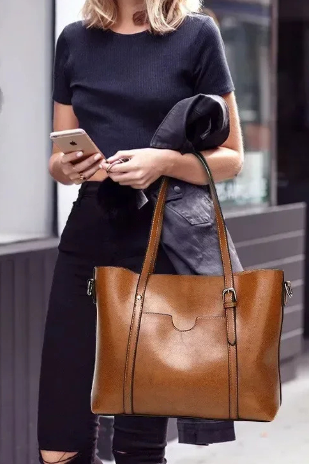Women's Eco Vegan Leather Shoulder Handbag