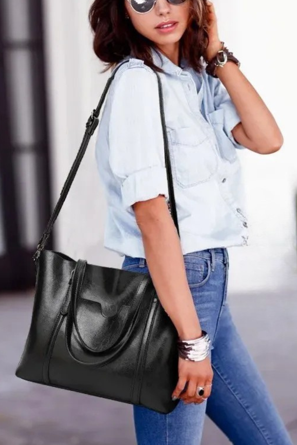 Women's Eco Vegan Leather Shoulder Handbag