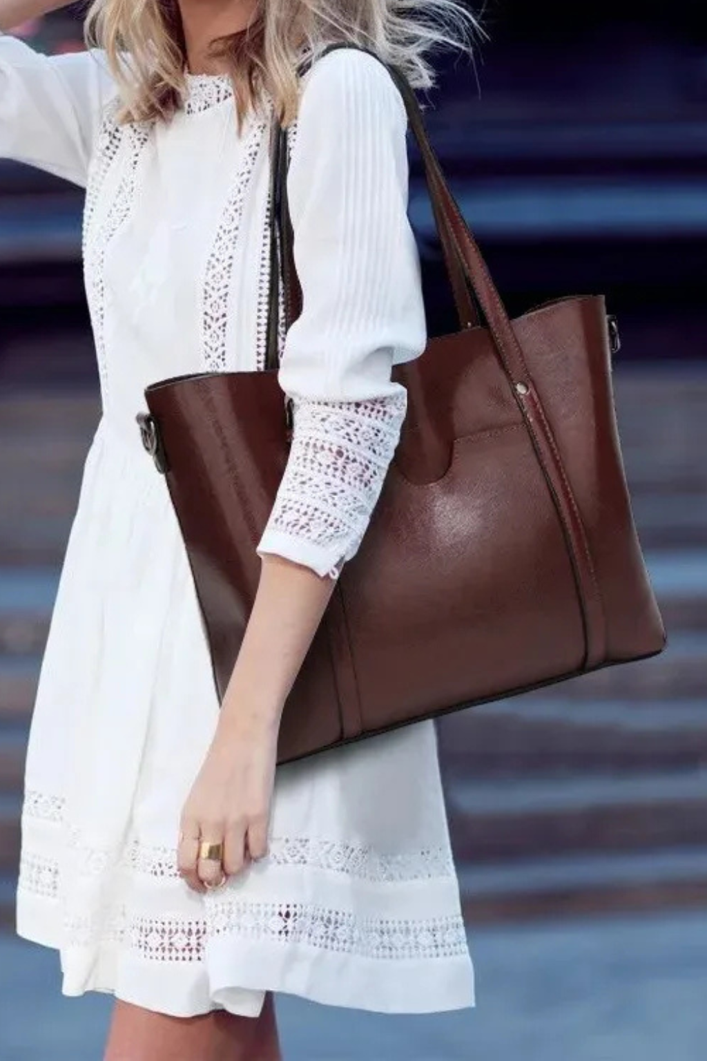 Women's Eco Vegan Leather Shoulder Handbag