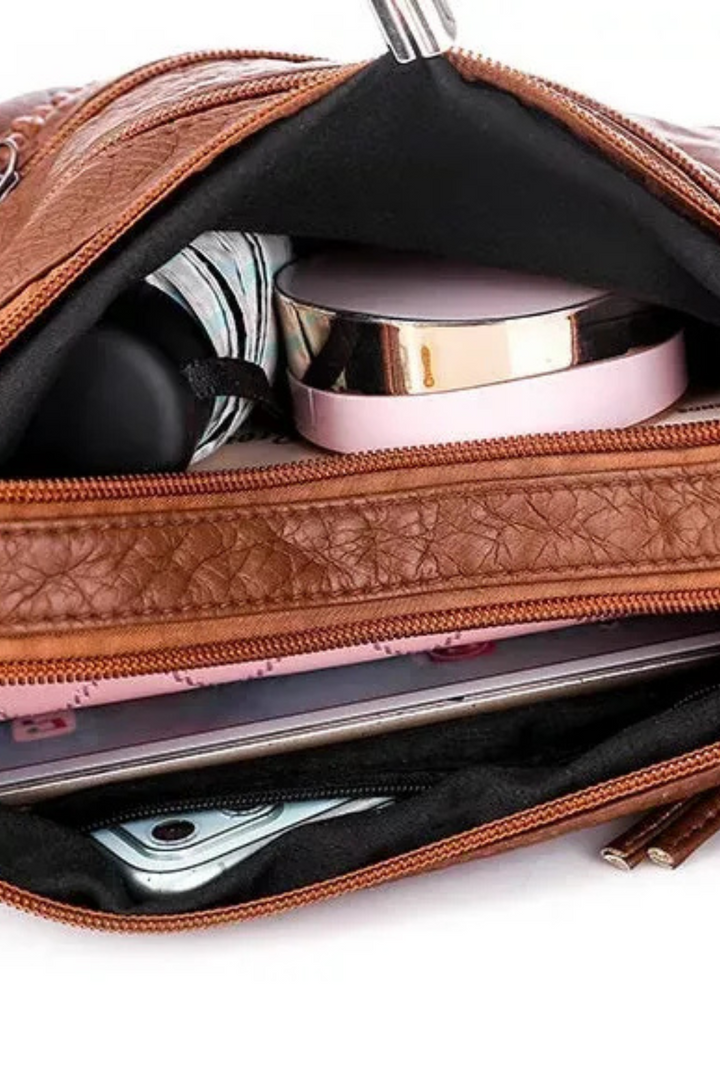 Women's Elegant Compact Leather Crossbody Bag