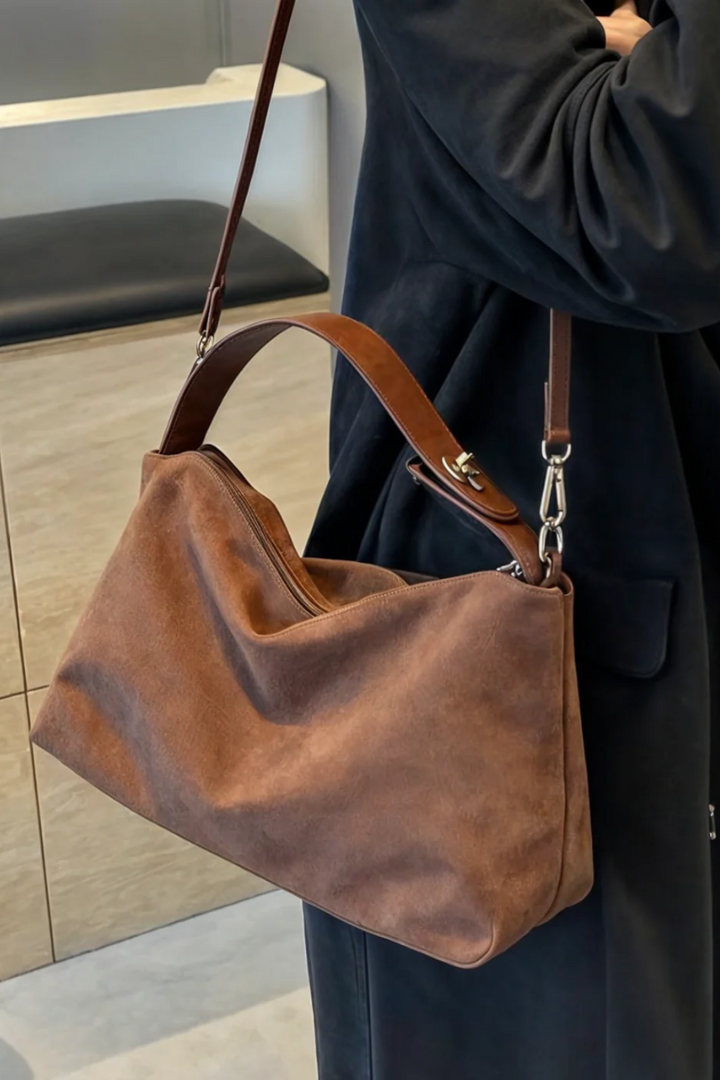 Women’s Faux Suede Shoulder Bag MM