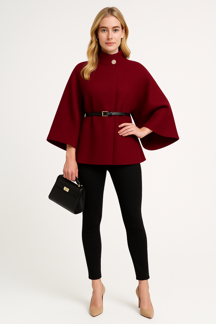 Women’s High-Neck Cape Coat