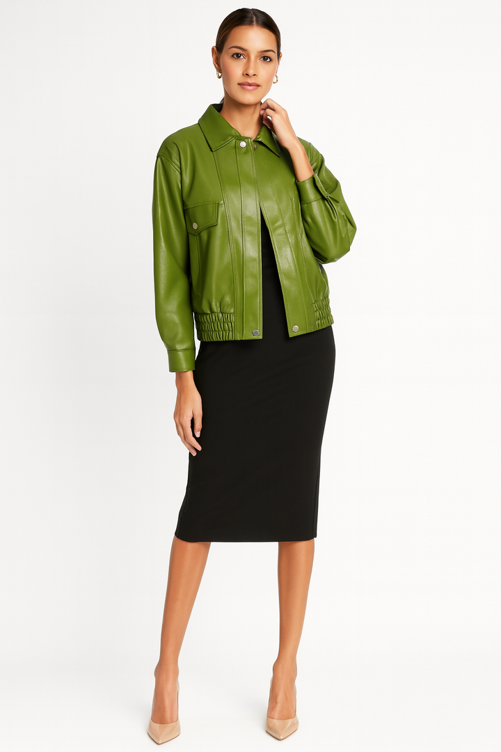 Women’s Jacket with Zip Front and Flap Pockets