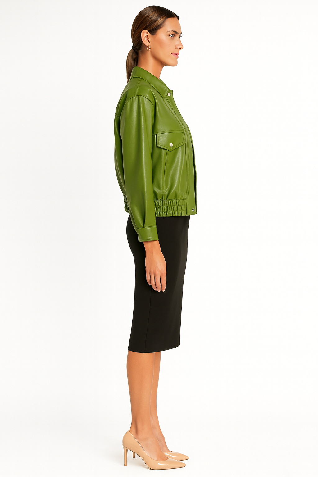 Women’s Jacket with Zip Front and Flap Pockets