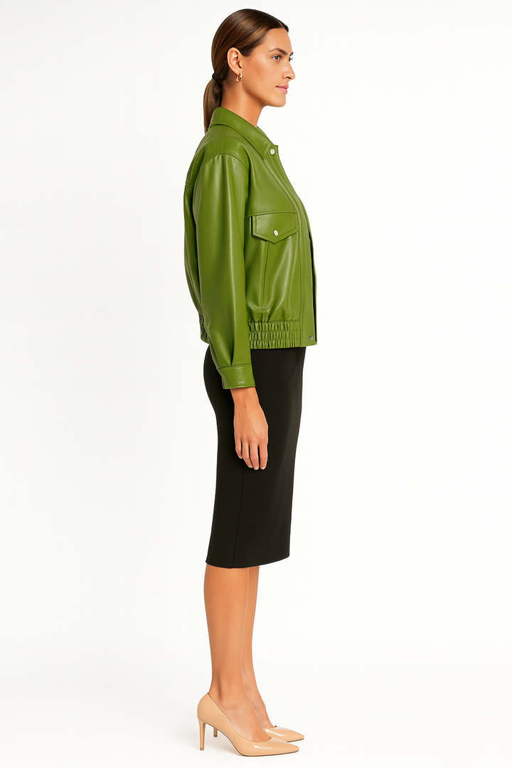 Women’s Jacket with Zip Front and Flap Pockets