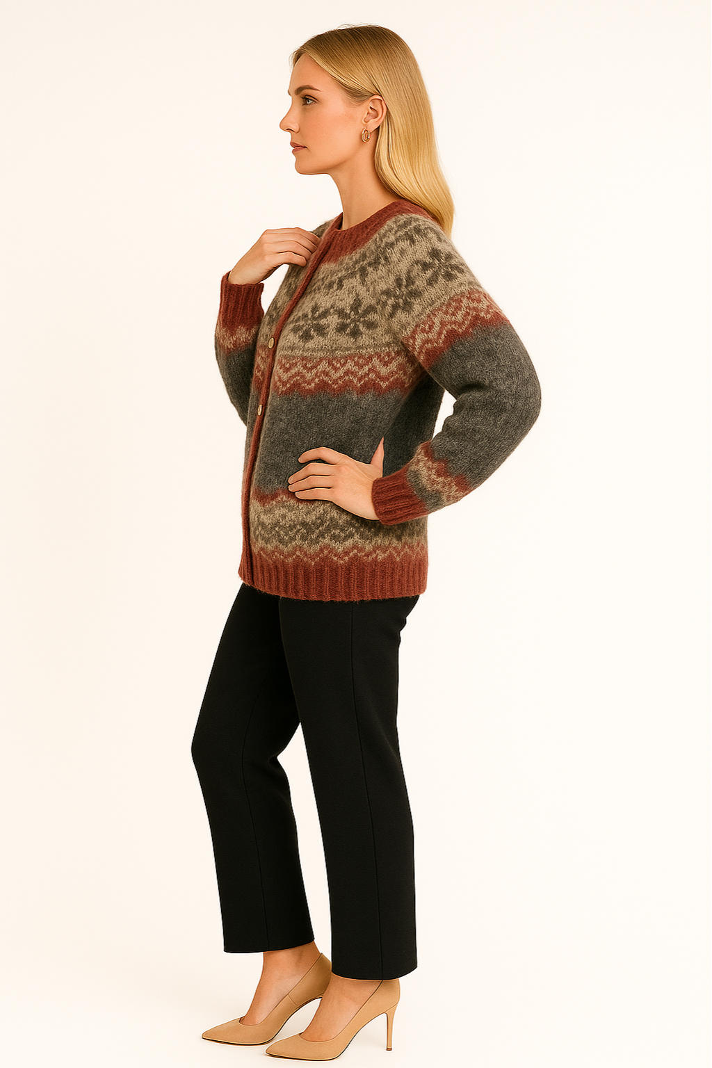 Women's Knit Button-Up Cardigan Vintage