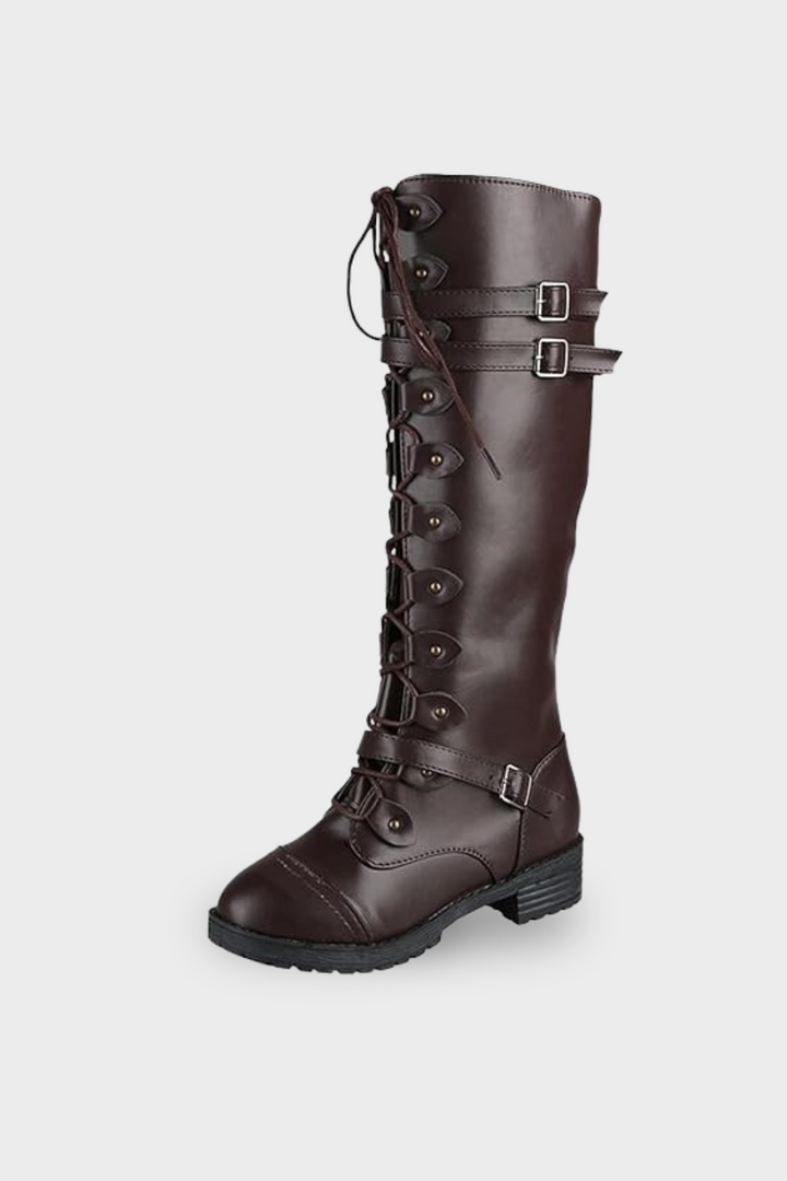 Women’s Lace-Up Boots with Buckle