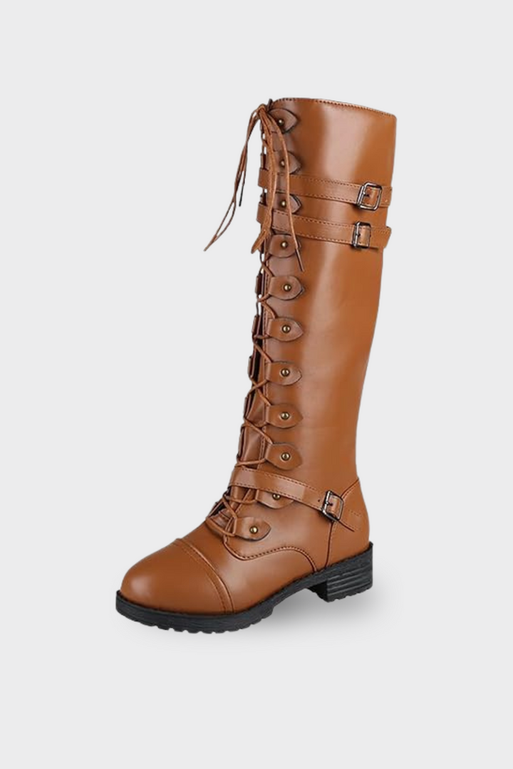 Women’s Lace-Up Boots with Buckle