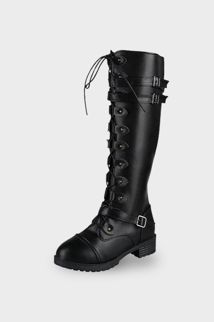 Women’s Lace-Up Boots with Buckle