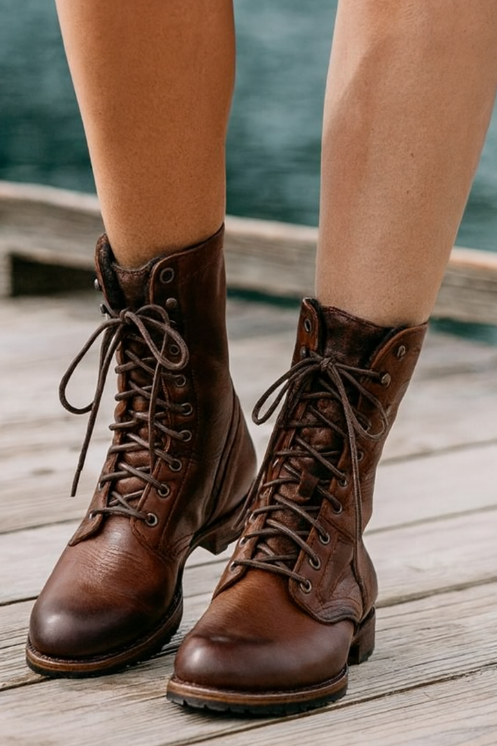 Women's Leather Lace-Up Ankle Boots