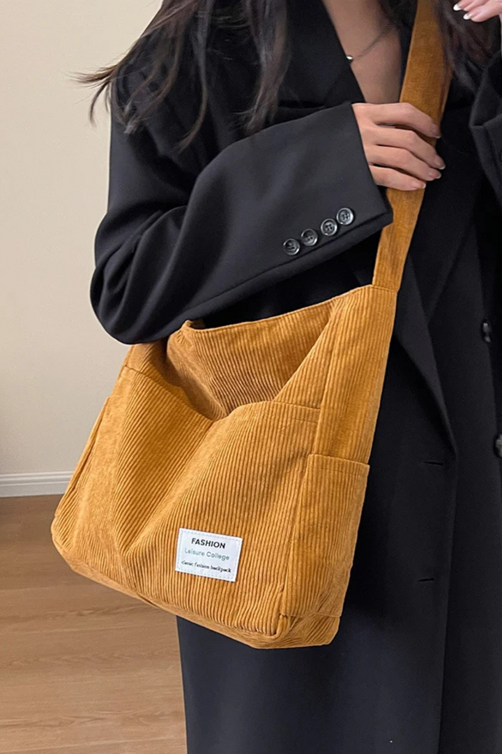 Women's Lightweight Corduroy Shoulder Bag