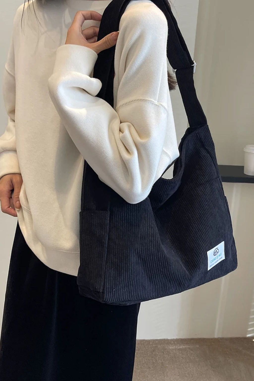 Women's Lightweight Corduroy Shoulder Bag