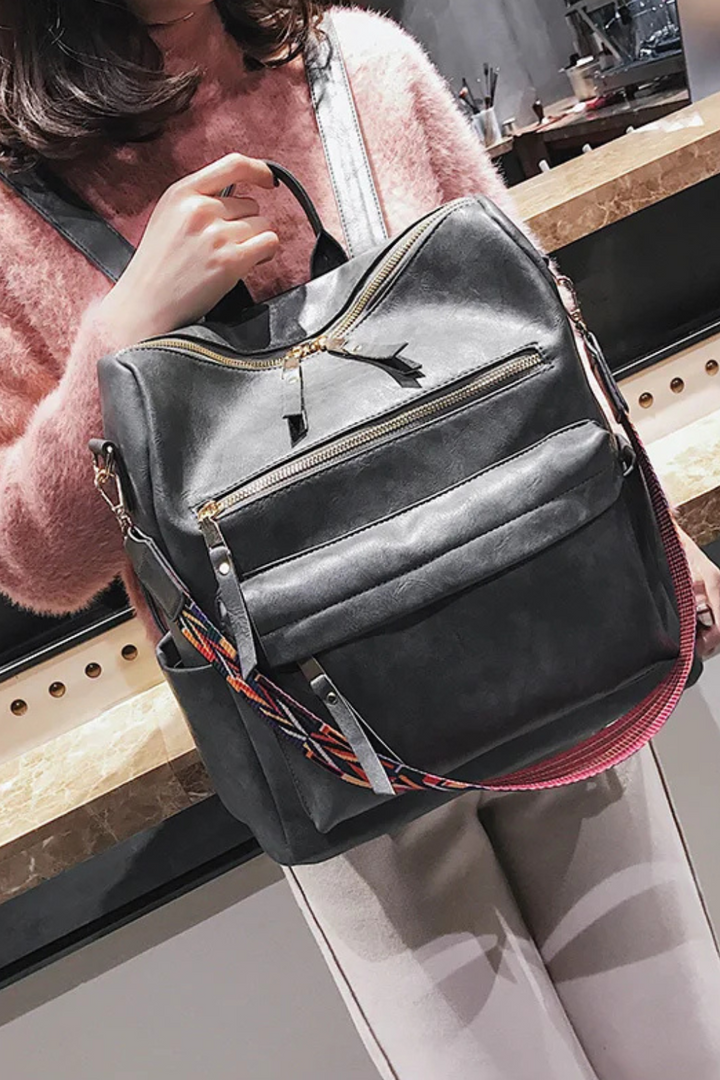 Women's Modern Vegan Leather Backpack