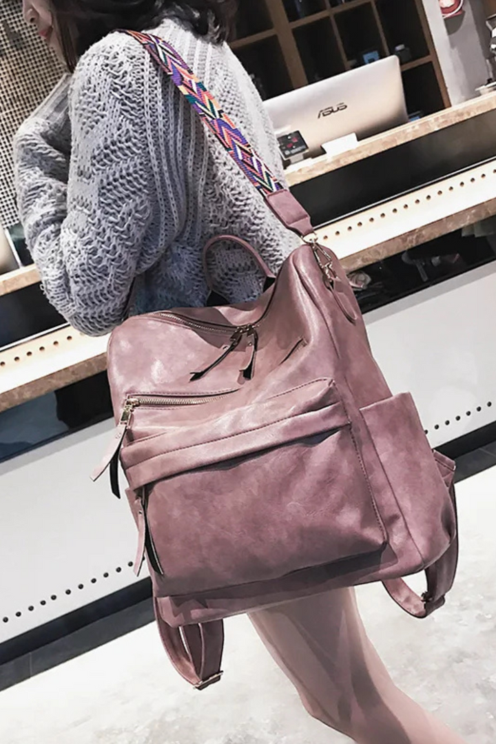 Women's Modern Vegan Leather Backpack