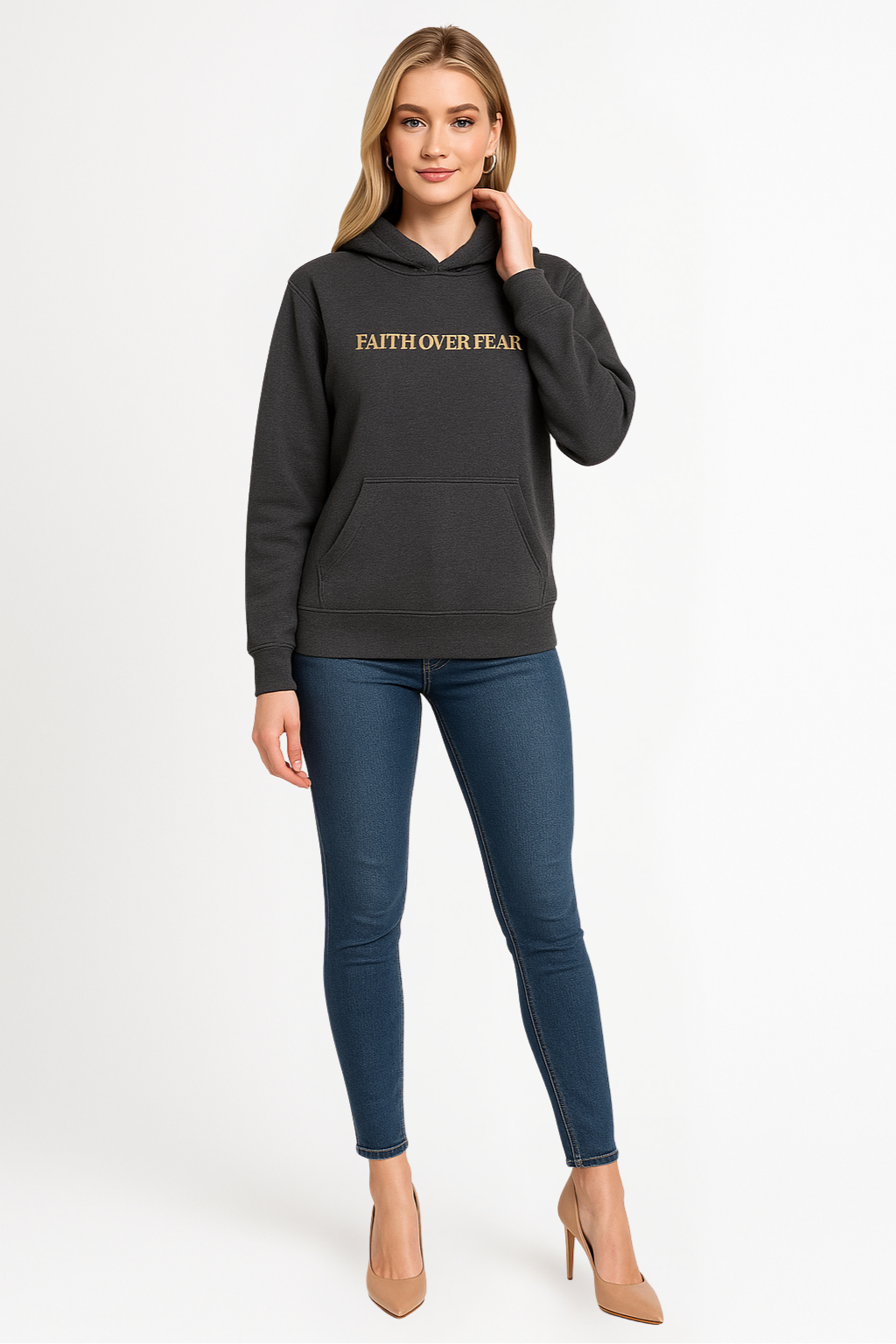 Women’s Oversized Faith Over Fear Hoodie