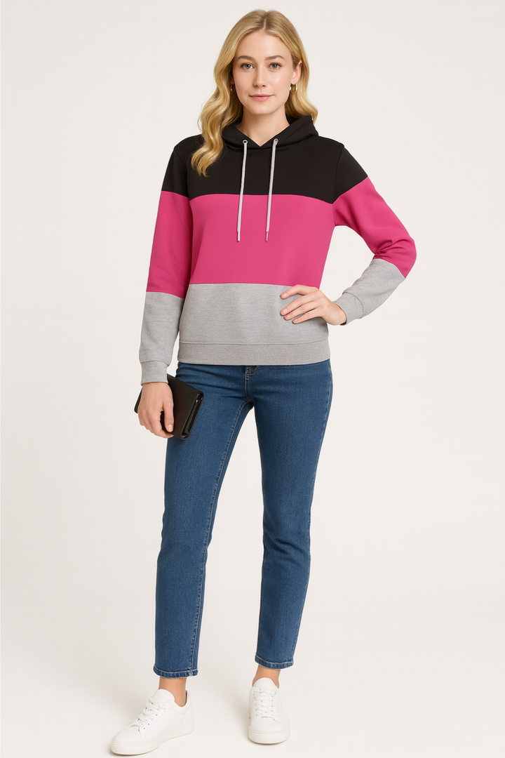 Women’s Relaxed Fit Color Block Sweatshirt