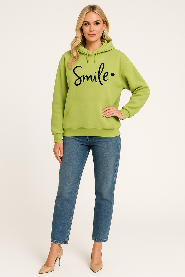 Women's Relaxed Smile Graphic Hoodie