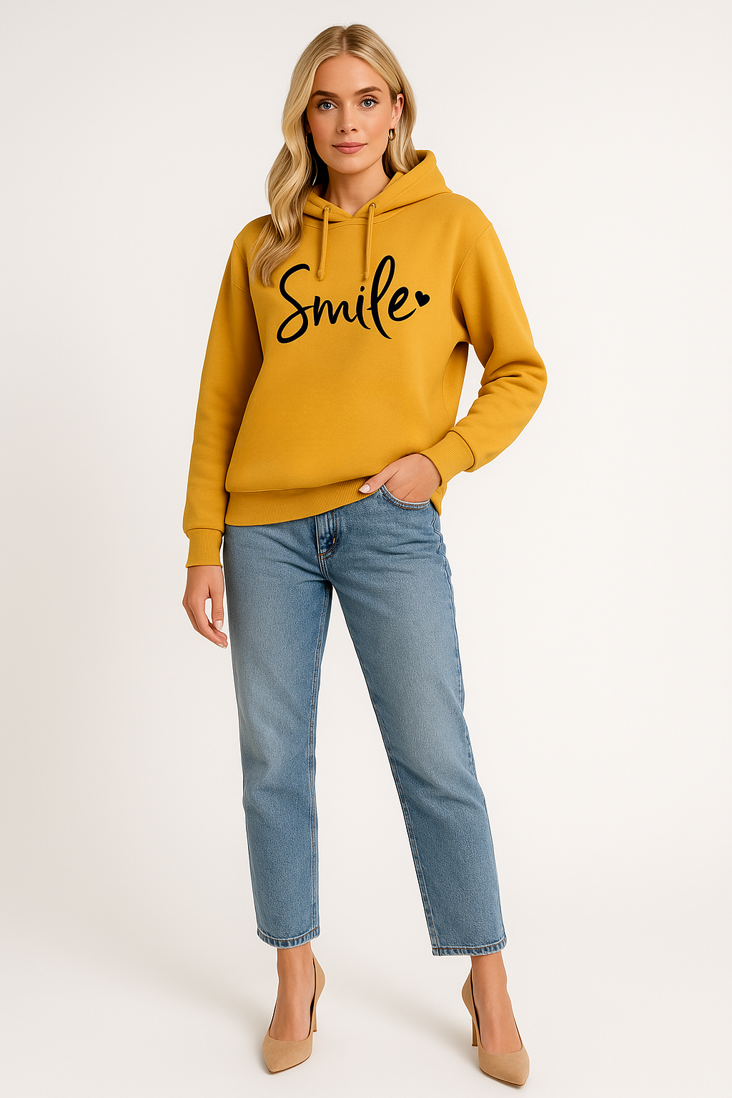 Women's Relaxed Smile Graphic Hoodie