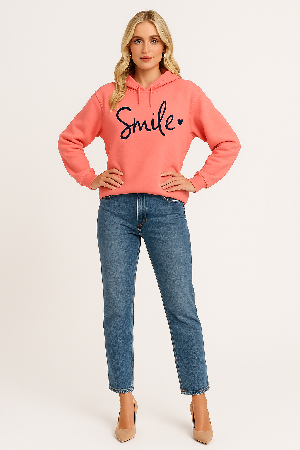 Women's Relaxed Smile Graphic Hoodie