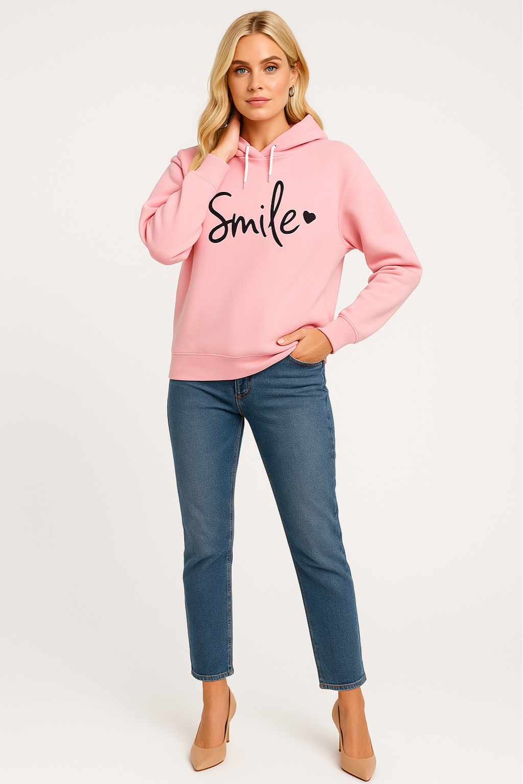 Women's Relaxed Smile Graphic Hoodie