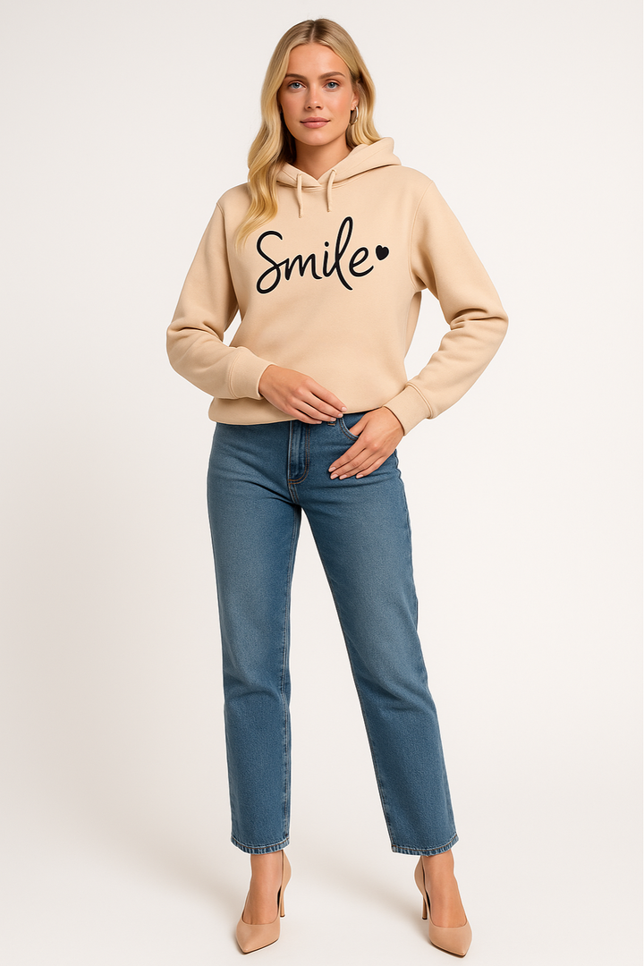 Women's Relaxed Smile Graphic Hoodie