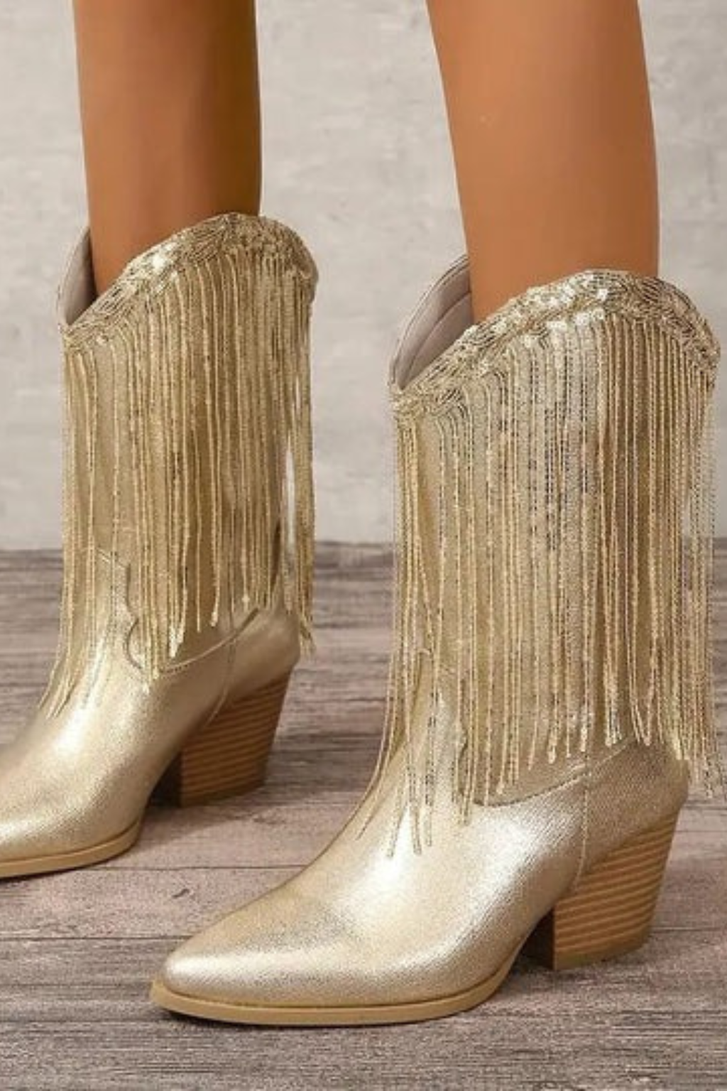 Women's Sequin Mid-Calf Boots