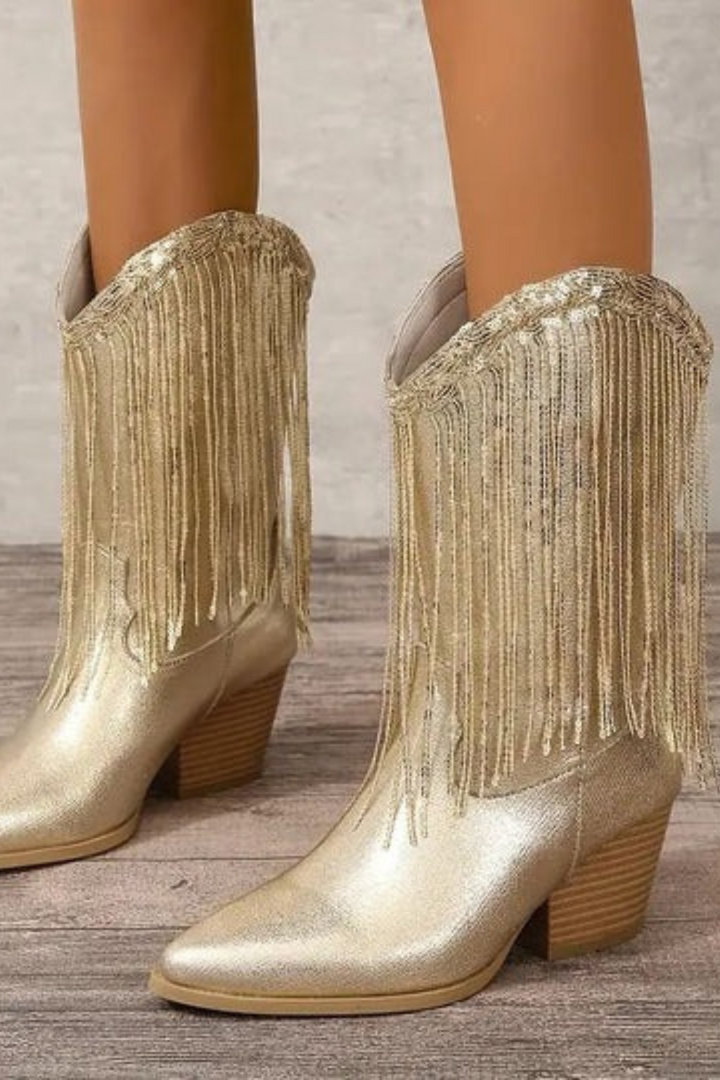 Women's Sequin Mid-Calf Boots