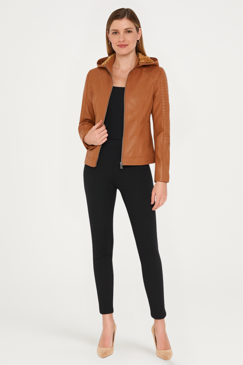 Women’s Slim Faux Leather Jacket