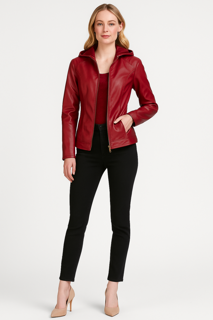 Women’s Slim Faux Leather Jacket