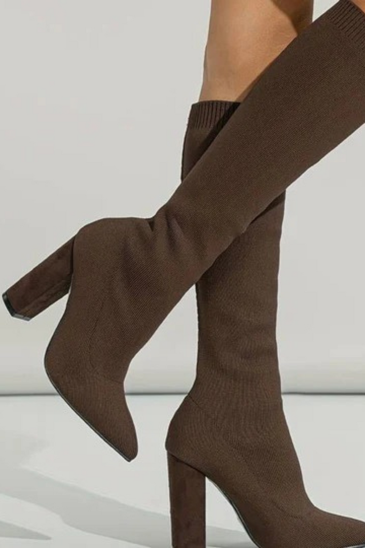 Women's Stretch Knit Knee-High Boots