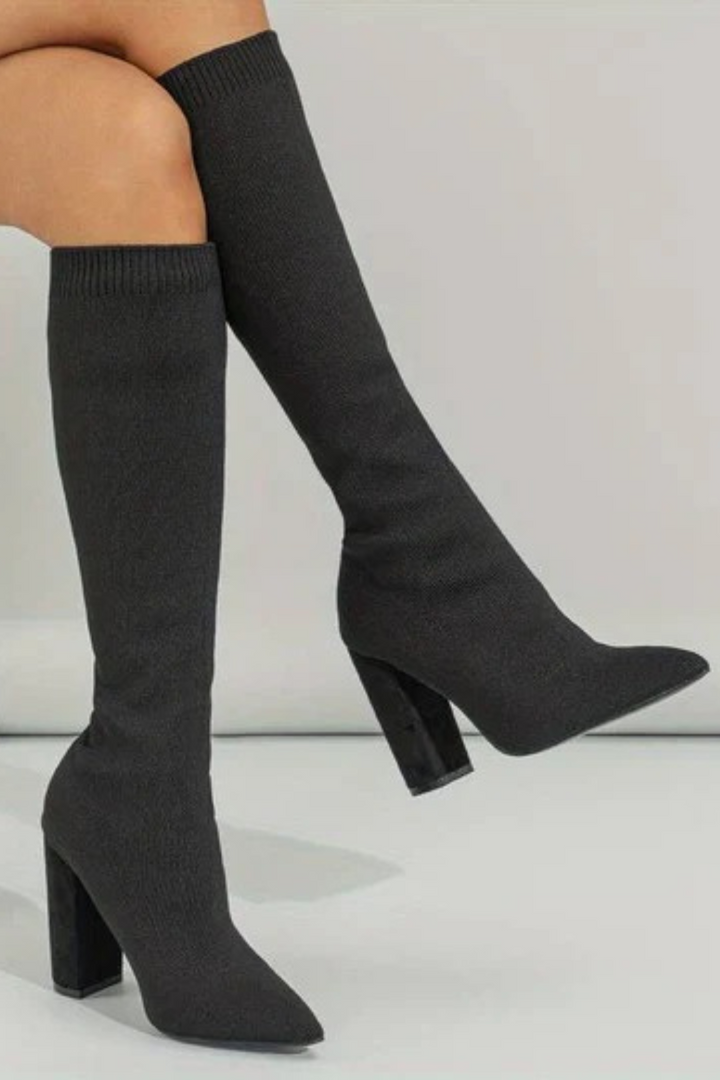 Women's Stretch Knit Knee-High Boots