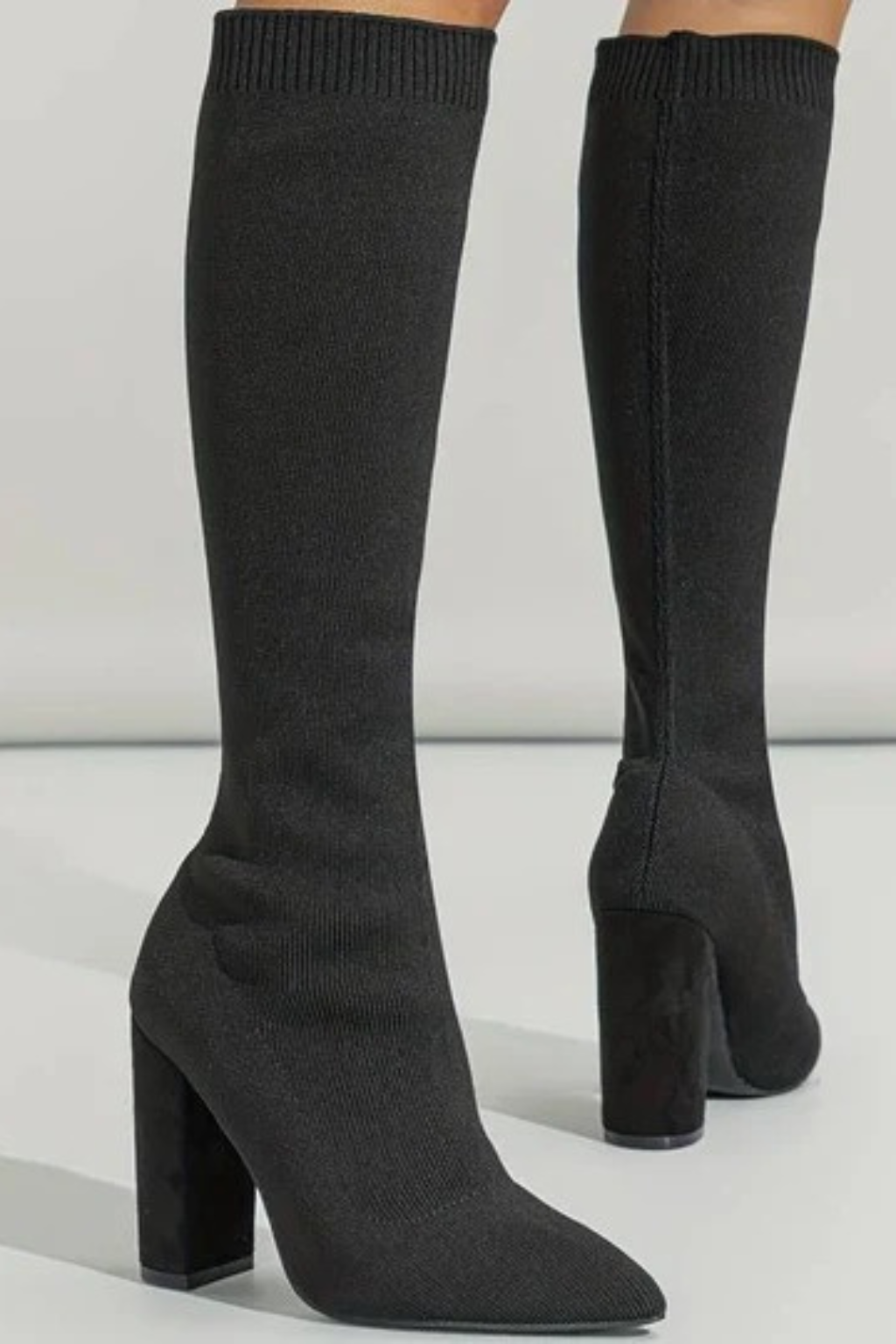 Women's Stretch Knit Knee-High Boots