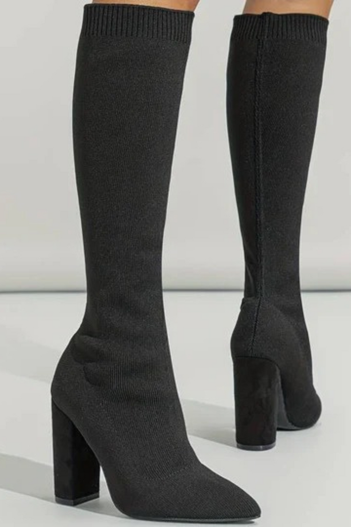 Women's Stretch Knit Knee-High Boots